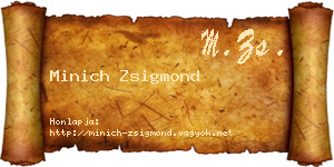Minich Zsigmond névjegykártya